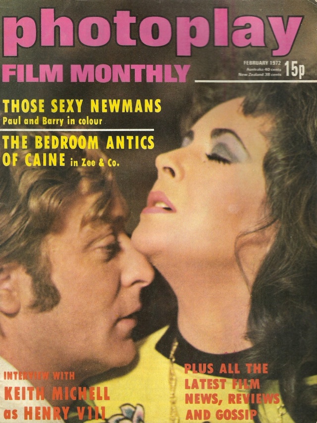 Cover of Photoplay February 1972 published by Photoplay Film Monthly 12-18 Paul Street London EC2A 4JS